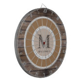 ウッド素朴ファミリーモノグラム名カスタム ダーツボード (正面左)