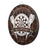 ウッド素朴ファミリー名前をカスタムする結婚ズ ダーツボード (正面右)