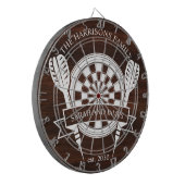 ウッド素朴ファミリー名前をカスタムする結婚ズ ダーツボード (正面左)