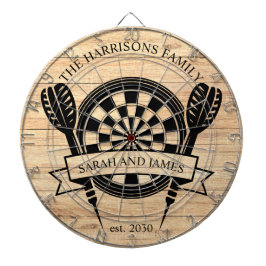 ウッド素朴ファミリー名前をカスタムする結婚ズ ダーツボード