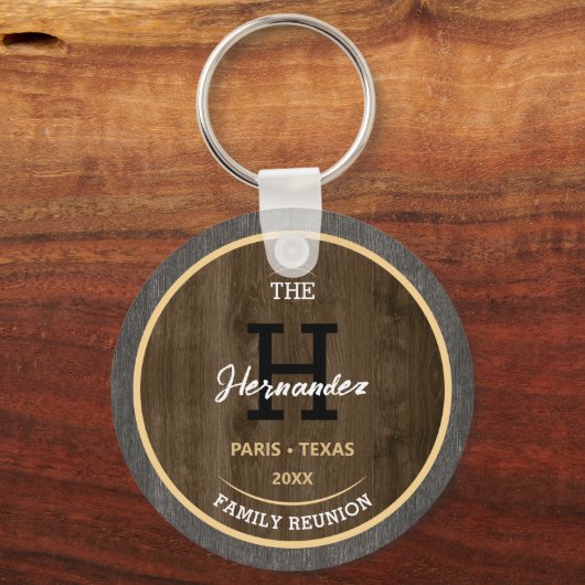 ウッド素朴ファミリ懇親会のパーティー名を取得 キーホルダー (正面)