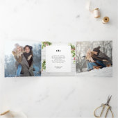 ウッド素朴ファームハウスウォーターカラーパインクリスマス 三つ折りクリスマスカード (内部)