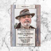 ウッド素朴フォトお祝いのライフ招待状 招待状