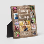 ウッド素朴フォトコラージュ賛美ファミリー引用文 フォトプラーク (正面)
