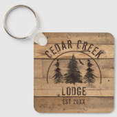 ウッド素朴フォレストツリーズキャビンレンタルプロパティ キーホルダー (正面)