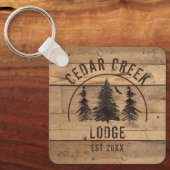 ウッド素朴フォレストツリーズキャビンレンタルプロパティ キーホルダー (正面)