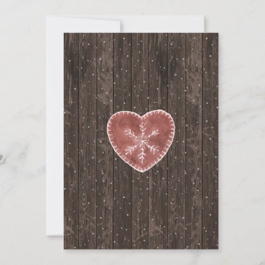 ウッド素朴フォークアートハートブライダルシャワー 招待状 (裏面)
