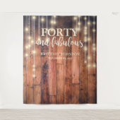 ウッド素朴フォーティファブラス誕生日 タペストリー (正面)