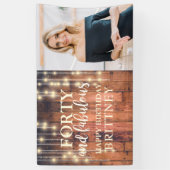 ウッド素朴フォーティファブラス誕生日 横断幕 (縦)