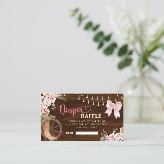 ウッド素朴フローラおむつラッフルカード エンクロージャーカード (スタンド正面)