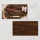 ウッド素朴フローラおむつラッフルカード エンクロージャーカード (正面/裏面)