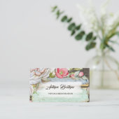 ウッド素朴フローラアンティークショップヴィンテージ復元 名刺 (スタンド正面)