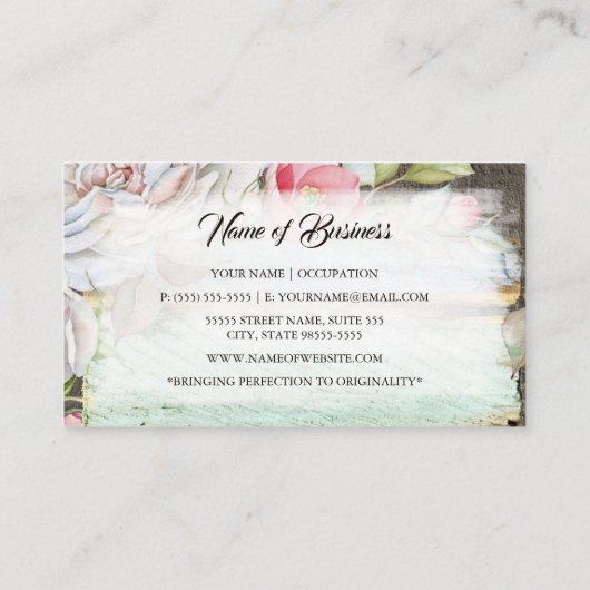 ウッド素朴フローラアンティークショップヴィンテージ復元 名刺 (裏面)