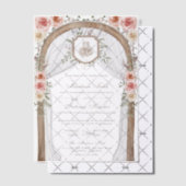 ウッド素朴フローラアーチイスラム結婚教徒 ベラム紙招待状 (オフセット (招待状))