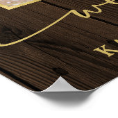 ウッド素朴フローラアーチ写真結婚の歓迎 ポスター (角)