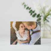 ウッド素朴フローラカントリーウェディングありがとうご写真 ポストカード (スタンド正面)