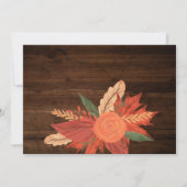 ウッド素朴フローラキリスト教十字洗礼写真撮影 招待状 (裏面)