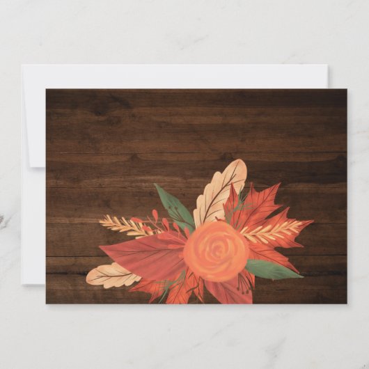 ウッド素朴フローラキリスト教十字洗礼写真撮影 招待状 (裏面)