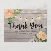 ウッド素朴フローラストリングラ結婚イツありがとう ポストカード (正面)