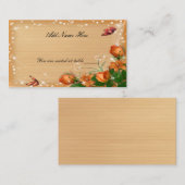 ウッド素朴フローラバタフライ結婚ズテーブル プレイスカード (正面/裏面)