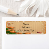 ウッド素朴フローラバタフライ結婚ズ住所 シール (インサイチュ)