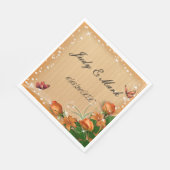 ウッド素朴フローラバタフライ結婚ズ紙ナプキンス スタンダードランチョンナプキン (角)