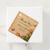 ウッド素朴フローラバタフライ結婚式の引き出物ラベル フェイバータグ (インサイチュ)