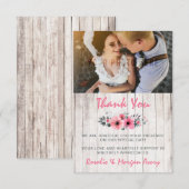 ウッド素朴フローラバラカントリーウェディングサンキュー サンキューカード (正面/裏面)