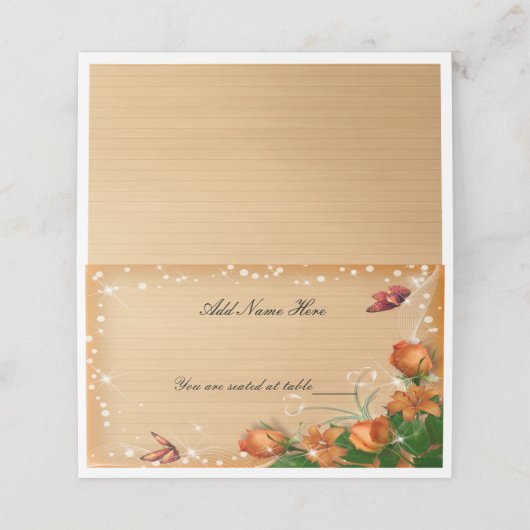 ウッド素朴フローラバ結婚チョウの折り畳みテーブル プレイスカード (外部開封)