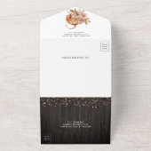 ウッド素朴フローラパンプキンオータム秋の結婚式 オールインワン招待状 (外側)