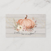 ウッド素朴フローラパンプキンスパイスベビーブックリクエスト 名刺 (裏面)