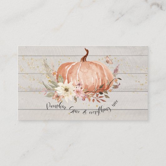 ウッド素朴フローラパンプキンスパイスベビーブックリクエスト 名刺 (裏面)