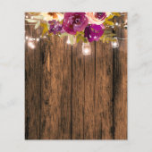 ウッド素朴フローラブライダルシャワー予算招待状 (裏面)