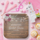 ウッド素朴フローラブライダルシャワー ペーパープレート (パーティー)