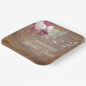 ウッド素朴フローラブライダルシャワー ペーパープレート (傾斜あり)