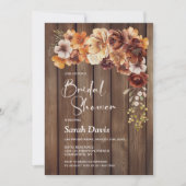 ウッド素朴フローラブライダルシャワー 招待状 (正面)