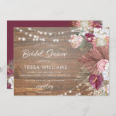 ウッド素朴フローラブライダルシャワー 招待状 (正面/裏面)