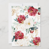 ウッド素朴フローラメすてきリークリスマスパーティー 招待状 (裏面)