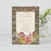 ウッド素朴フローラメイスンジャーブライダルシャワー 招待状 (スタンド正面)