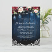 ウッド素朴フローラメイスンジャーブライダルシャワー 招待状 (スタンド正面)