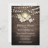 ウッド素朴フローラランタンライトリハーサルディナー 招待状 (正面)