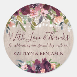 ウッド素朴フローララ結婚イツの愛感謝してい& ラウンドシール