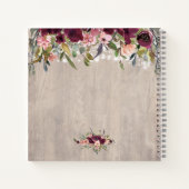 ウッド素朴フローララ結婚イツゲストブック ノートブック (裏面)