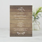 ウッド素朴フローラリハーサルディナー招待状 招待状 (スタンド正面)