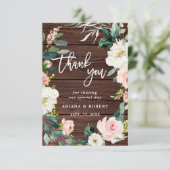 ウッド素朴フローラリースフォトサンキューカード サンキューカード (スタンド正面)