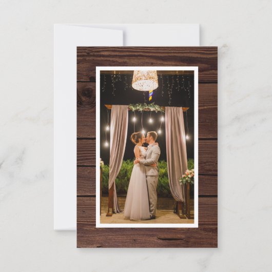 ウッド素朴フローラリースフォトサンキューカード サンキューカード (裏面)