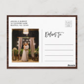 ウッド素朴フローラリース写真ありがとう ポストカード (裏面)