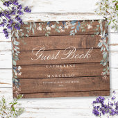 ウッド素朴フローラワイルドフラワー結婚ズ ゲストブック