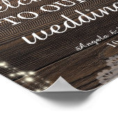 ウッド素朴フローラ歓迎結婚サイン ポスター (角)