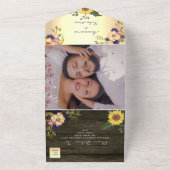 ウッド素朴フローラ結婚ズ オールインワン招待状 (外側)